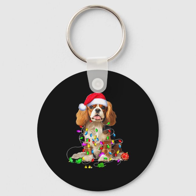 Cavalier King Charles Spaniel Dog Christmas Orname Keychain (Front)