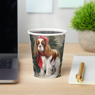 Cavalier King Charles Spaniel Dog Christmas Paper Cups