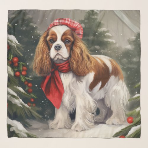 Cavalier King Charles Spaniel Dog Christmas Scarf