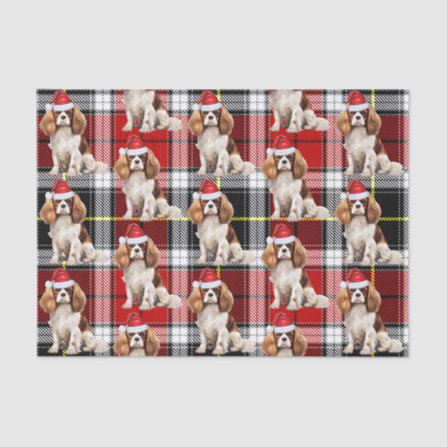 Cavalier King Charles Spaniel Dog Christmas Tissue Paper (Front)