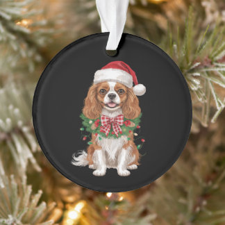 Cavalier King Charles Spaniel Dog Christmas Wreath Ornament