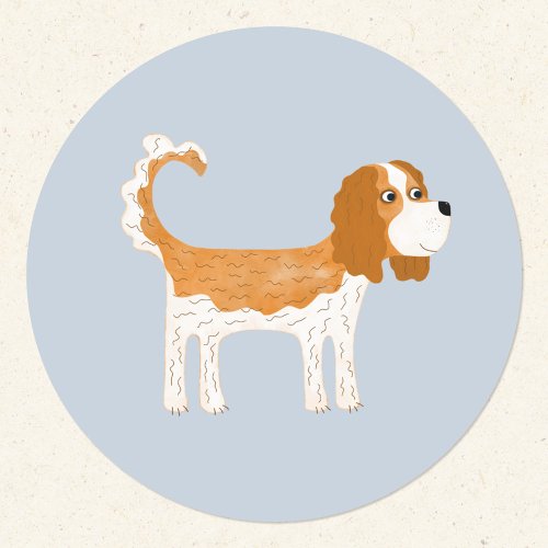 Cavalier King Charles Spaniel Dog Classic Round Sticker