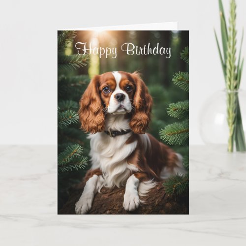 Cavalier King Charles Spaniel dog custom birthday Card