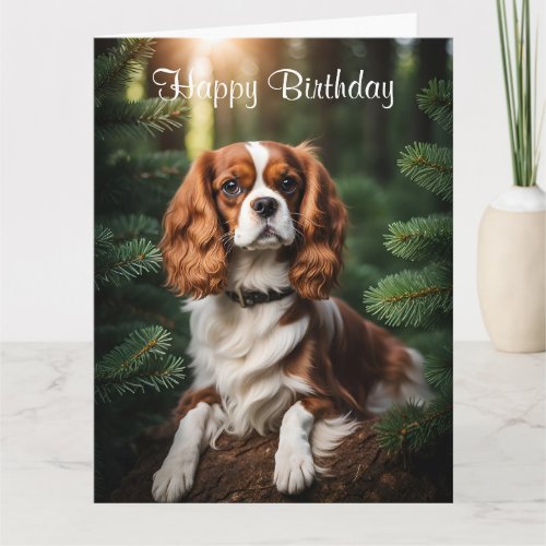 Cavalier King Charles Spaniel dog custom birthday Card