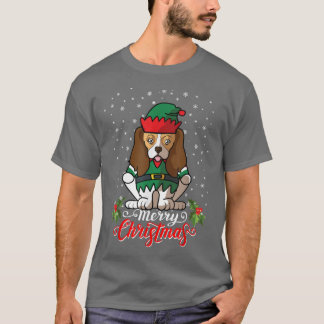 Cavalier King Charles Spaniel Dog Greets Merry Chr T-Shirt