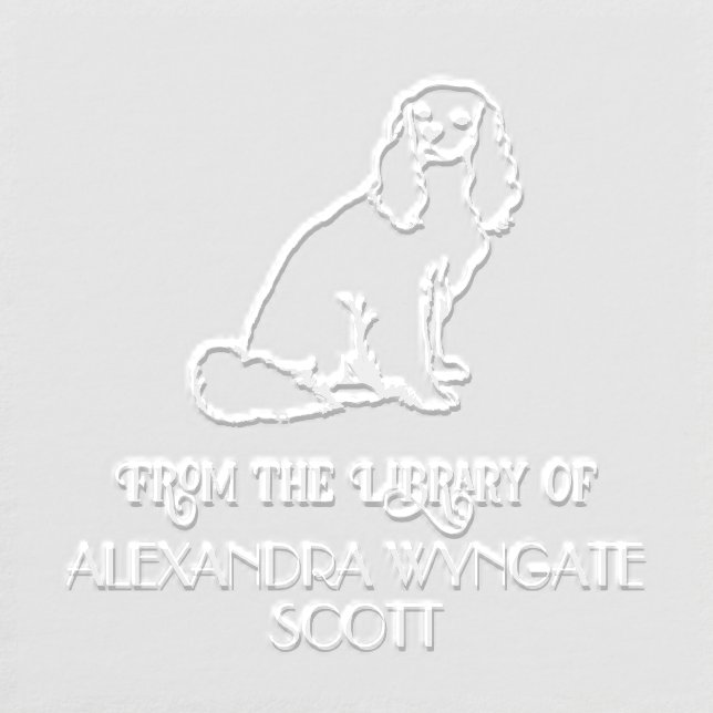 Cavalier King Charles Spaniel Dog Library Book Embosser (Design)