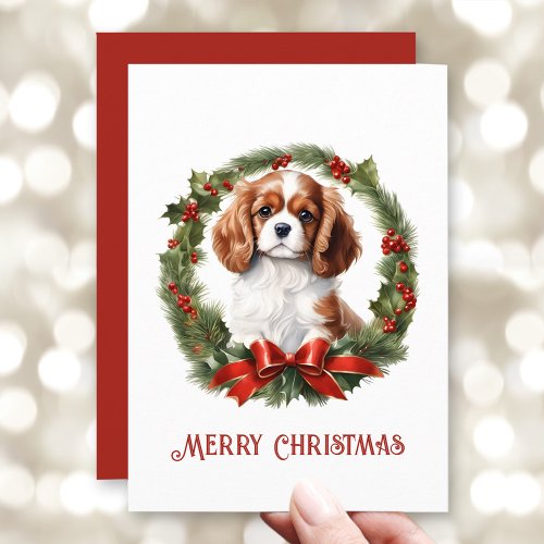 Cavalier King Charles Spaniel Dog Lover Christmas Holiday Card