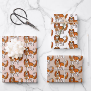 Cavalier King Charles Spaniel Dog Lovers Wrapping Paper Sheets