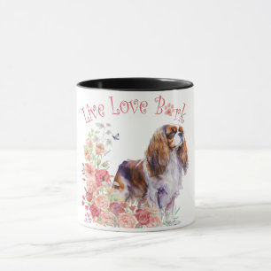Cavalier King Charles Spaniel Dog Mom Floral Mug