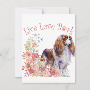 Cavalier King Charles Spaniel Dog Mom Floral Note Card