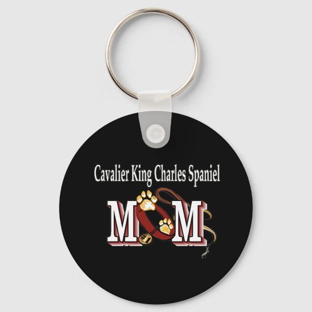 cavalier KING CHARLES SPANIEL dog mom Keychain (Front)