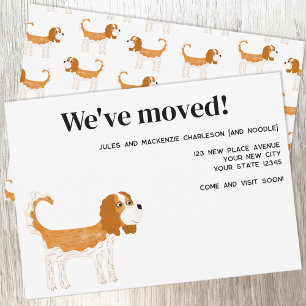 Cavalier King Charles Spaniel Dog Moving New Home Announcement