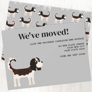 Cavalier King Charles Spaniel Dog Moving New Home Announcement