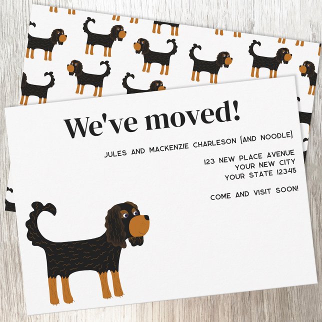 Cavalier King Charles Spaniel Dog Moving New Home Announcement (Cavalier King Charles Spaniel dog moving new home change of address announcement)