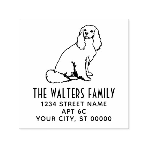 Cavalier King Charles Spaniel Dog Name Address Self_inking Stamp