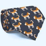 Cavalier King Charles Spaniel Dog Neck Tie<br><div class="desc">Cute Blenheim Cavalier King Charles Spaniel dog design on a dark charcoal gray background to make you smile.  Original art by Nic Squirrell.</div>