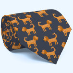 Cavalier King Charles Spaniel Dog Neck Tie<br><div class="desc">Cute Ruby Cavalier King Charles Spaniel dog design on a dark charcoal gray background,  sure to make any animal lover smile.  Original art by Nic Squirrell.</div>