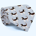 Cavalier King Charles Spaniel Dog Neck Tie<br><div class="desc">Cute Tricolor Cavalier King Charles Spaniel dog design on a blue background,  sure to make animal lovers smile.  Original art by Nic Squirrell.</div>
