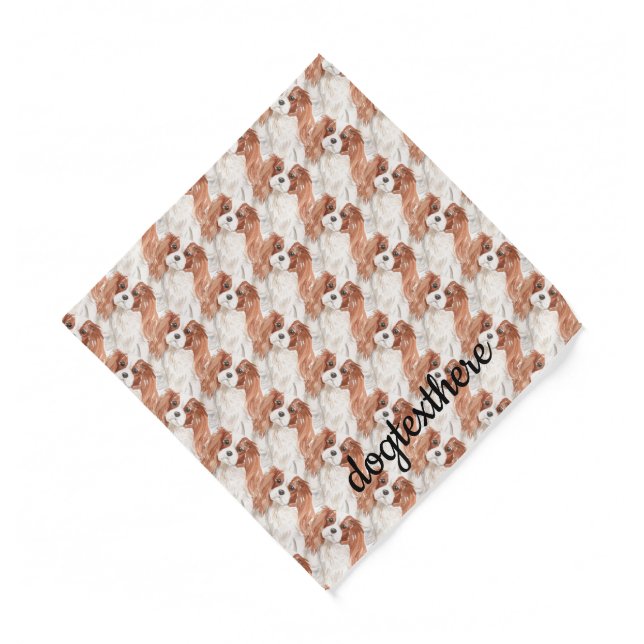 Cavalier King Charles Spaniel Dog Patterned Bandana (Front)
