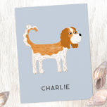 Cavalier King Charles Spaniel Dog Personalized Postcard<br><div class="desc">Cute Blenheim Cavalier King Charles Spaniel dog design to make animal lovers smile.  Original art by Nic Squirrell.  Change the text to customize.</div>