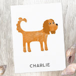 Cavalier King Charles Spaniel Dog Personalized Postcard<br><div class="desc">Cute Ruby Cavalier King Charles Spaniel dog design to make you smile.  Original art by Nic Squirrell. Change the name to personalize.</div>