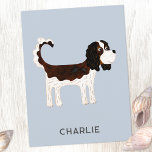 Cavalier King Charles Spaniel Dog Personalized Postcard<br><div class="desc">Cute Tricolor Cavalier King Charles Spaniel dog design to bring a smile to any animal lover.  Original art by Nic Squirrell. Change the name or text to customize.</div>