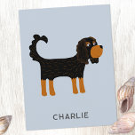 Cavalier King Charles Spaniel Dog Personalized Postcard<br><div class="desc">Cute Black and Tan Cavalier King Charles Spaniel dog design to make animal lovers smile.  Original art by Nic Squirrell. Change the text to customize.</div>