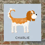 Cavalier King Charles Spaniel Dog Personalized Poster<br><div class="desc">Cute Blenheim Cavalier King Charles Spaniel dog design to make animal lovers smile.  Original art by Nic Squirrell.  Change the text to customize.</div>