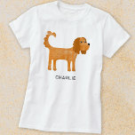 Cavalier King Charles Spaniel Dog Personalized T-Shirt<br><div class="desc">Cute Ruby Cavalier King Charles Spaniel dog design for animal lovers.  Original art by Nic Squirrell. Change the name or text to customize.</div>