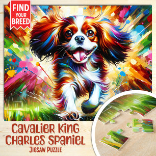Cavalier King Charles Spaniel Dog Portrait Acrylic Jigsaw Puzzle