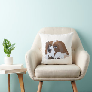 Cavalier King Charles Spaniel Dog Puppy Throw Pillow
