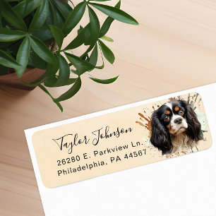 Cavalier King Charles Spaniel Dog Return Address Label