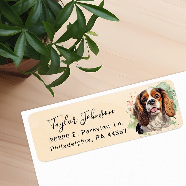 Cavalier King Charles Spaniel Dog Return Address Label (Creator Uploaded)