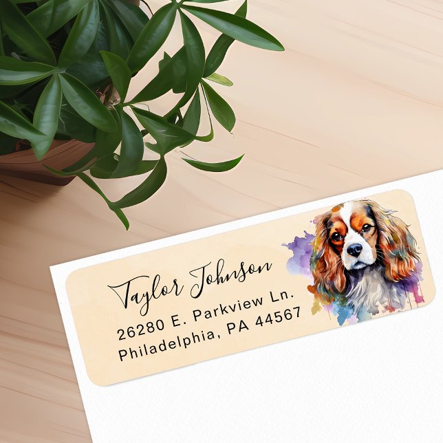 Cavalier King Charles Spaniel Dog Return Address Label (Creator Uploaded)