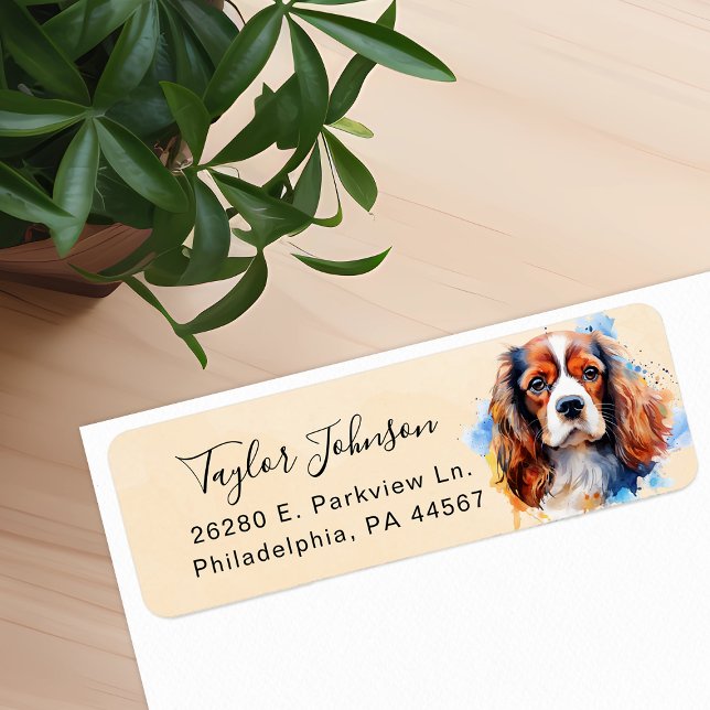 Cavalier King Charles Spaniel Dog Return Address Label (Creator Uploaded)