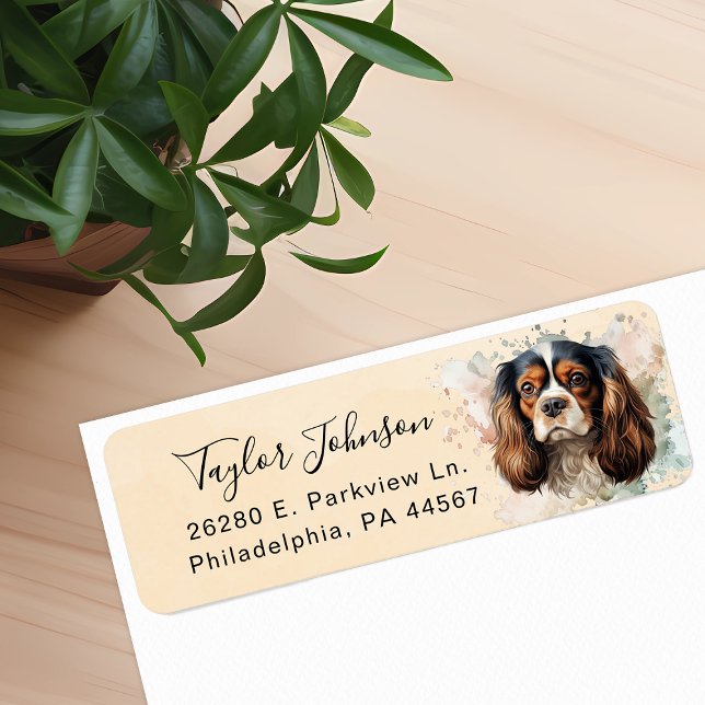 Cavalier King Charles Spaniel Dog Return Address Label (Creator Uploaded)