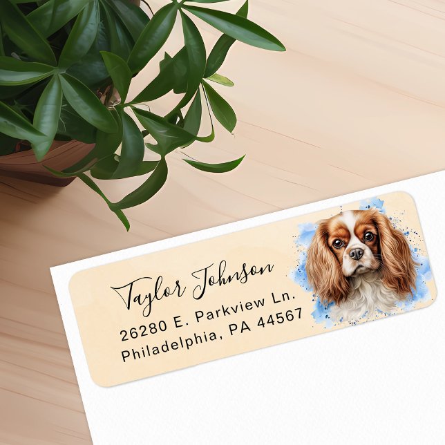 Cavalier King Charles Spaniel Dog Return Address Label (Creator Uploaded)