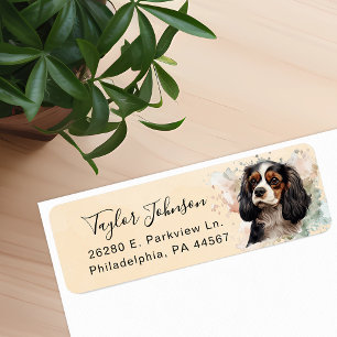 Cavalier King Charles Spaniel Dog Return Address Label
