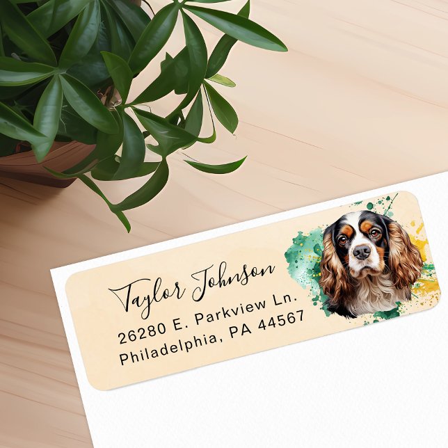 Cavalier King Charles Spaniel Dog Return Address Label (Creator Uploaded)