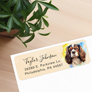Cavalier King Charles Spaniel Dog Return Address Label