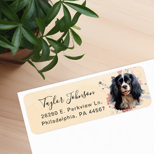Cavalier King Charles Spaniel Dog Return Address Label