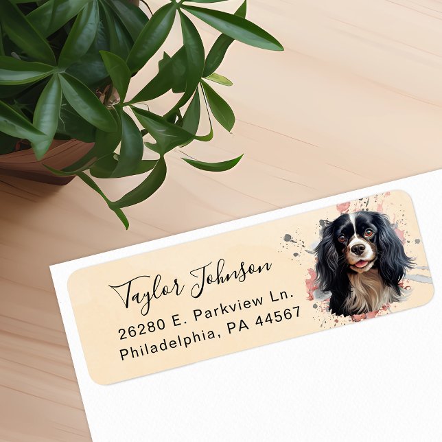 Cavalier King Charles Spaniel Dog Return Address Label (Creator Uploaded)