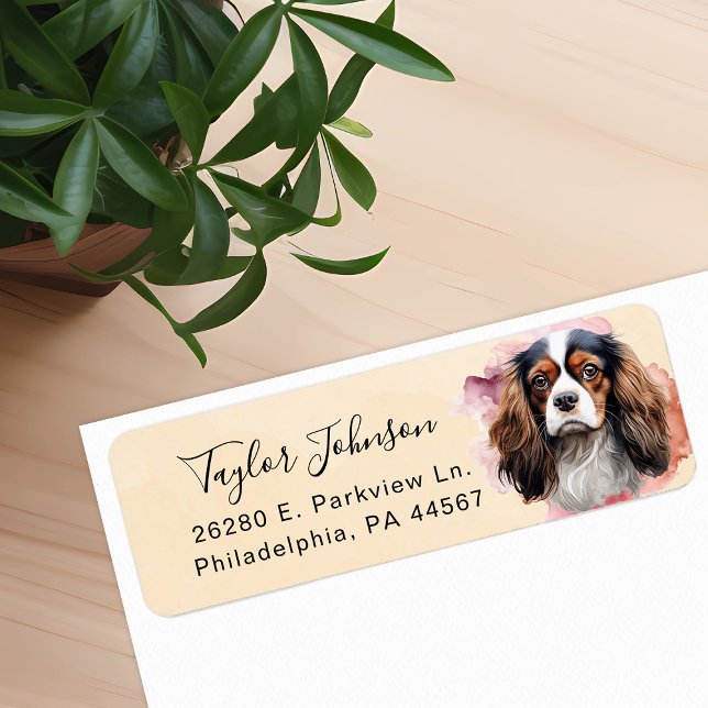 Cavalier King Charles Spaniel Dog Return Address Label (Creator Uploaded)