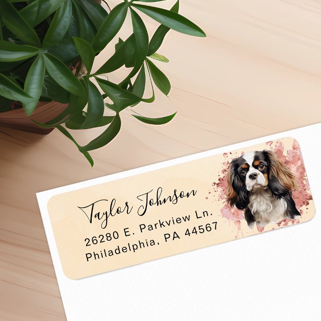 Cavalier King Charles Spaniel Dog Return Address Label (Creator Uploaded)