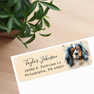 Cavalier King Charles Spaniel Dog Return Address Label