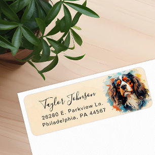 Cavalier King Charles Spaniel Dog Return Address Label