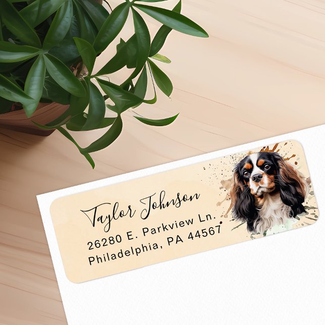 Cavalier King Charles Spaniel Dog Return Address Label (Creator Uploaded)
