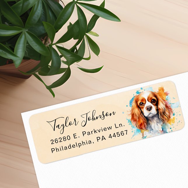 Cavalier King Charles Spaniel Dog Return Address Label (Creator Uploaded)