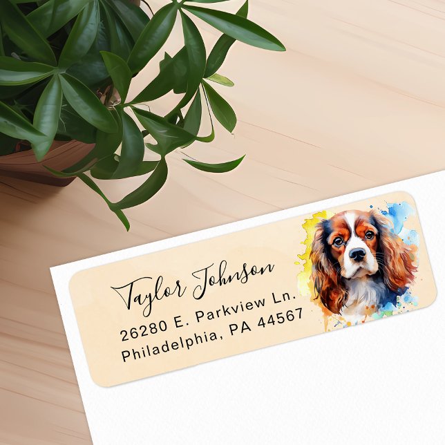 Cavalier King Charles Spaniel Dog Return Address Label (Creator Uploaded)