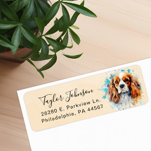 Cavalier King Charles Spaniel Dog Return Address Label